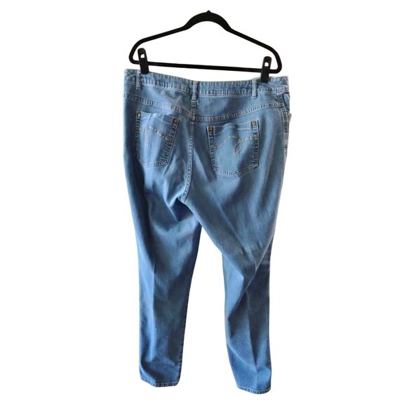 Avenue Plus Size 18 Tall Jeans Denim Light Blue Full Length Stretch Relaxed Fit - Picture 5 of 10